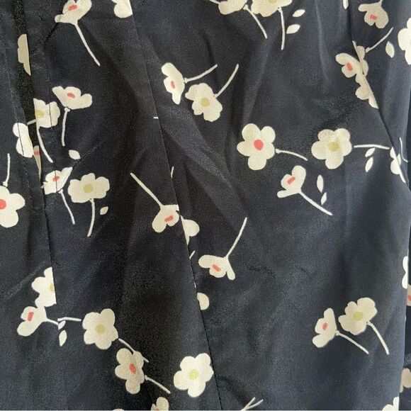 Women's BCBGeneration Black Floral Collared Short Sleeve Dress - Picture 7 of 9